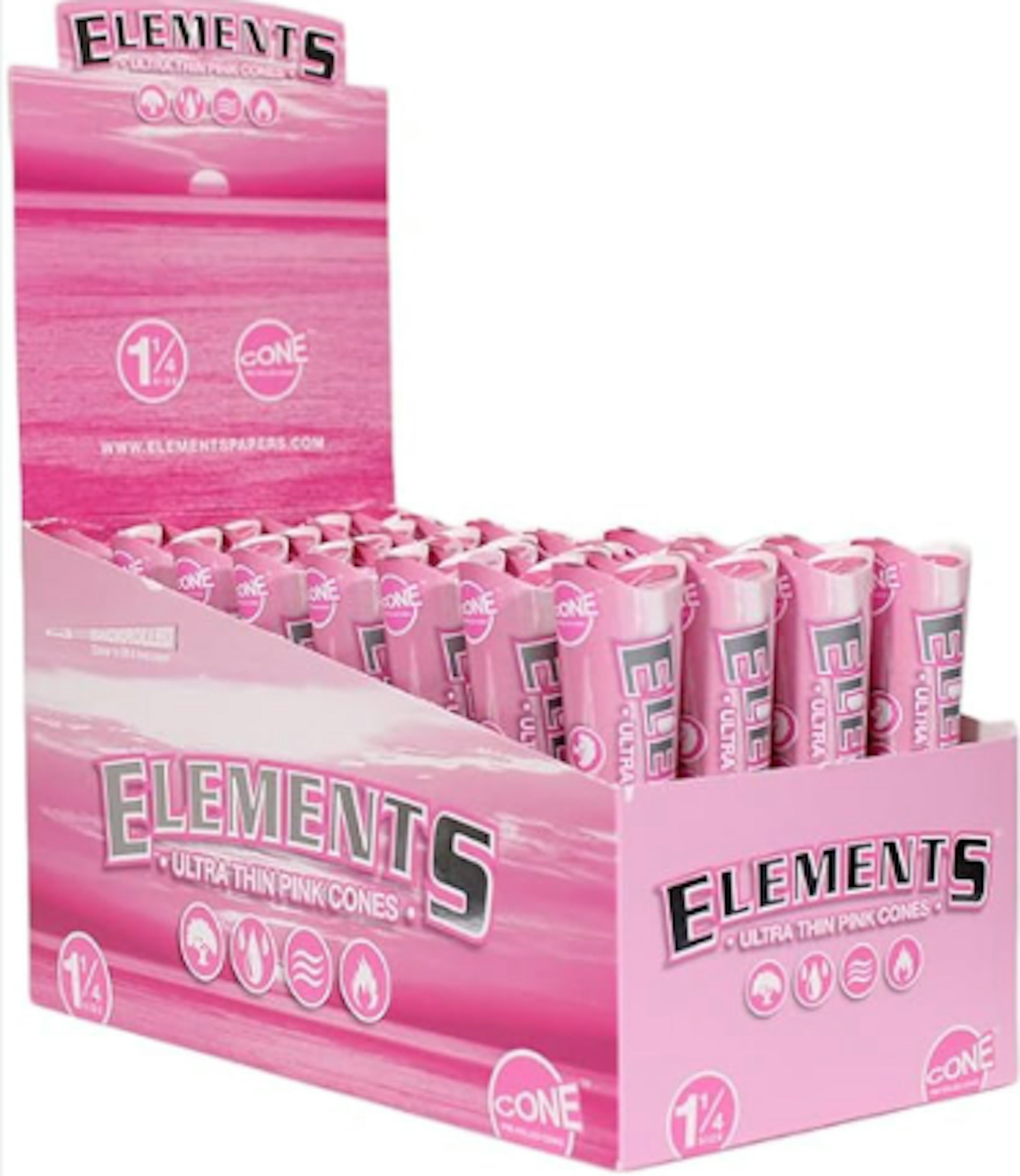 Image of ELEMENTS | PINK 1 1/4 PRE-ROLLED CONES | 6PK