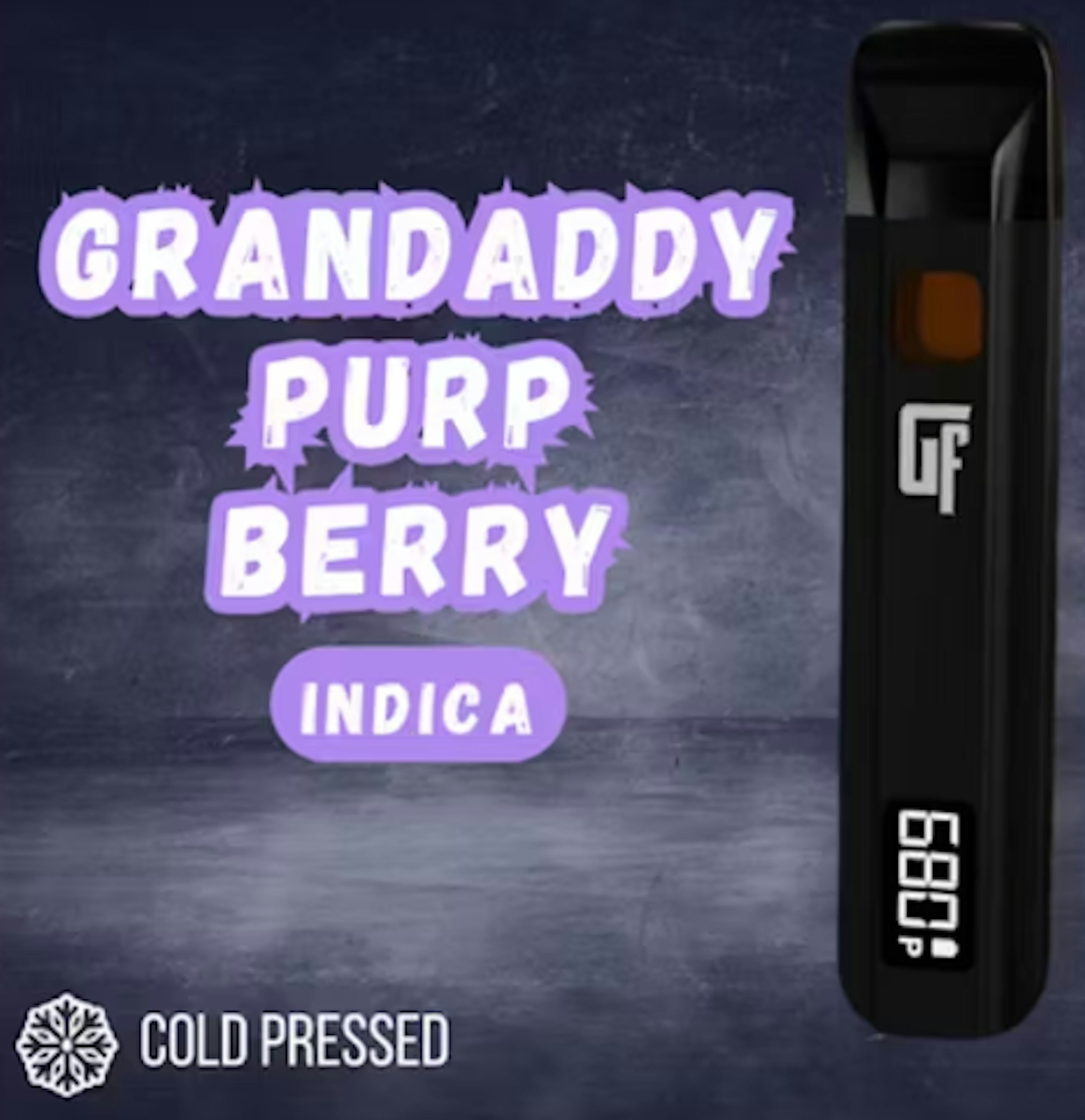Image of GRANDADDY PURP BERRY | COLD PRESSED LIVE ROSIN TERPENE | DISPOSABLE | 1G