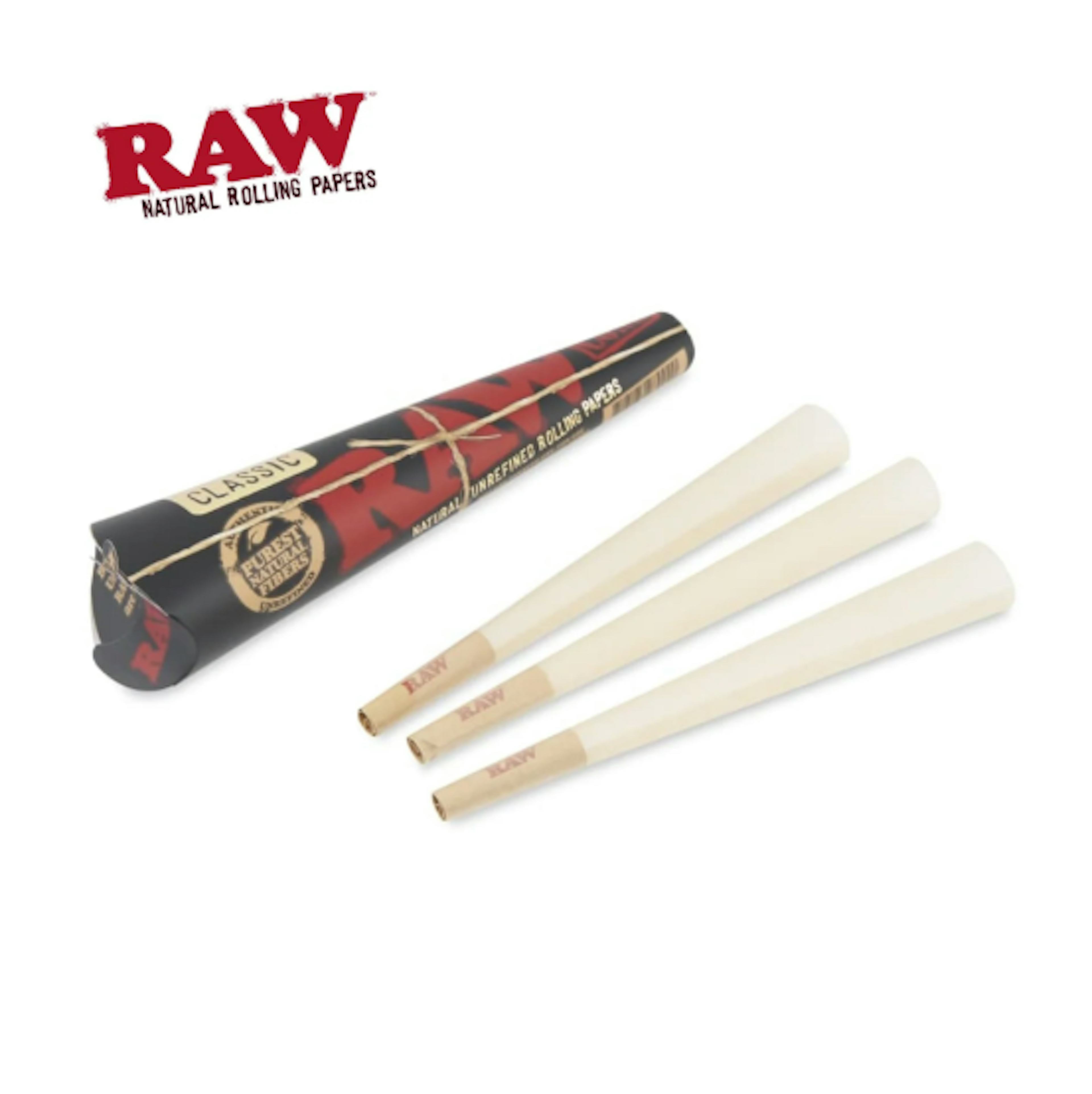 Image of RAW CONES | 3PK | CLASSIC BLACK | KING SIZE