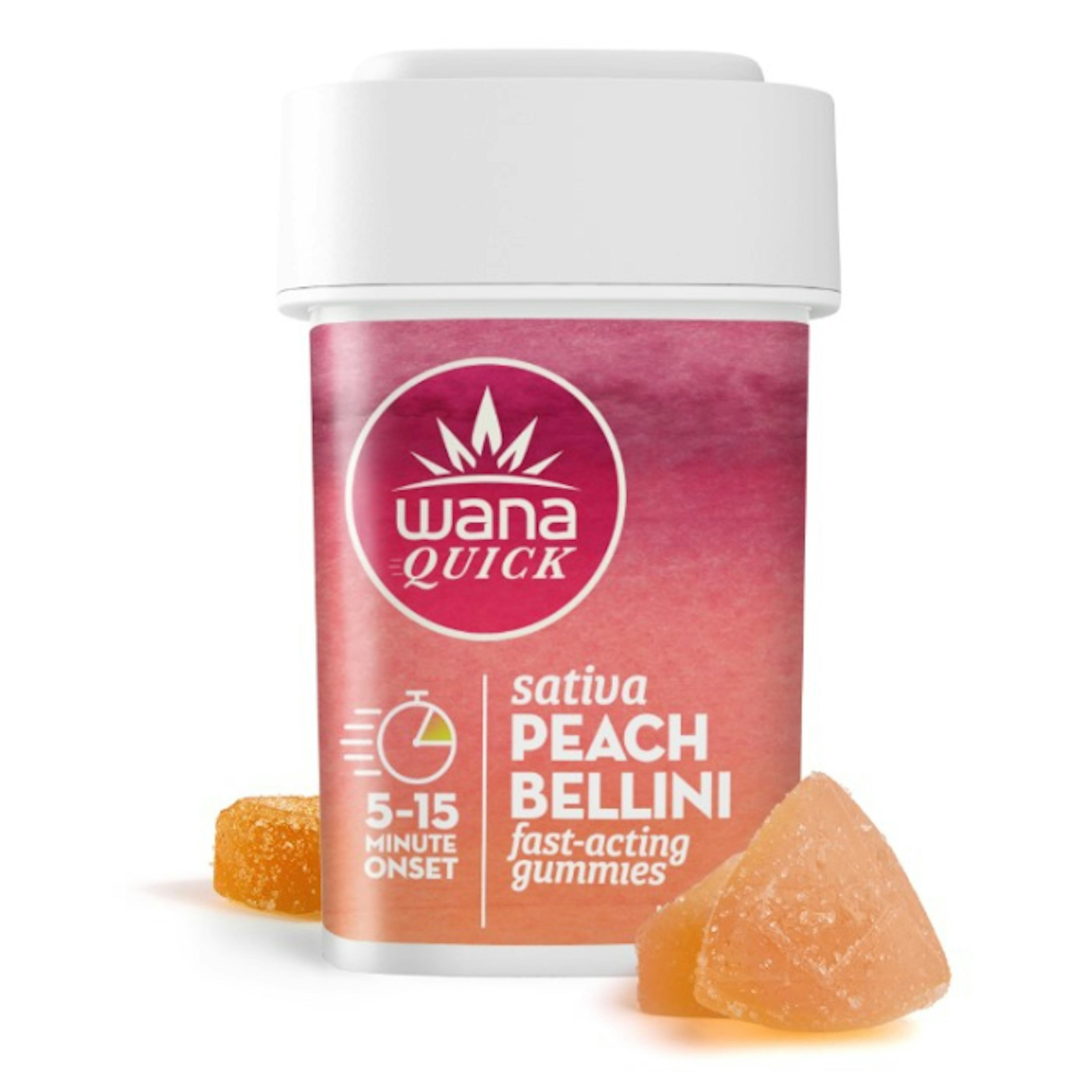 Image of PEACH BELLINI | WANA QUICK | SOFT LOZENGES | 10 PK