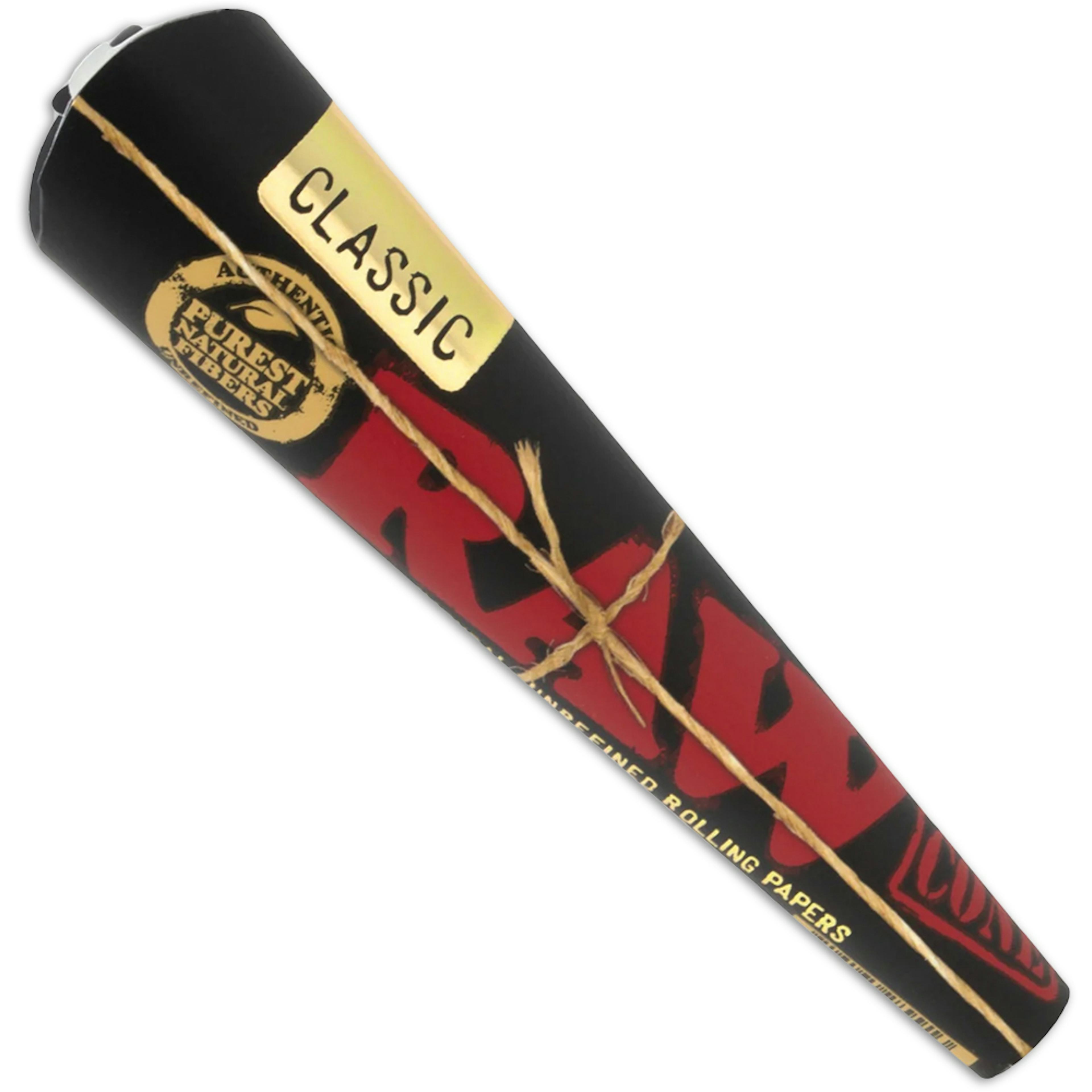 Image of BLACK RAW CONES | 1-1/14 | 6-pack