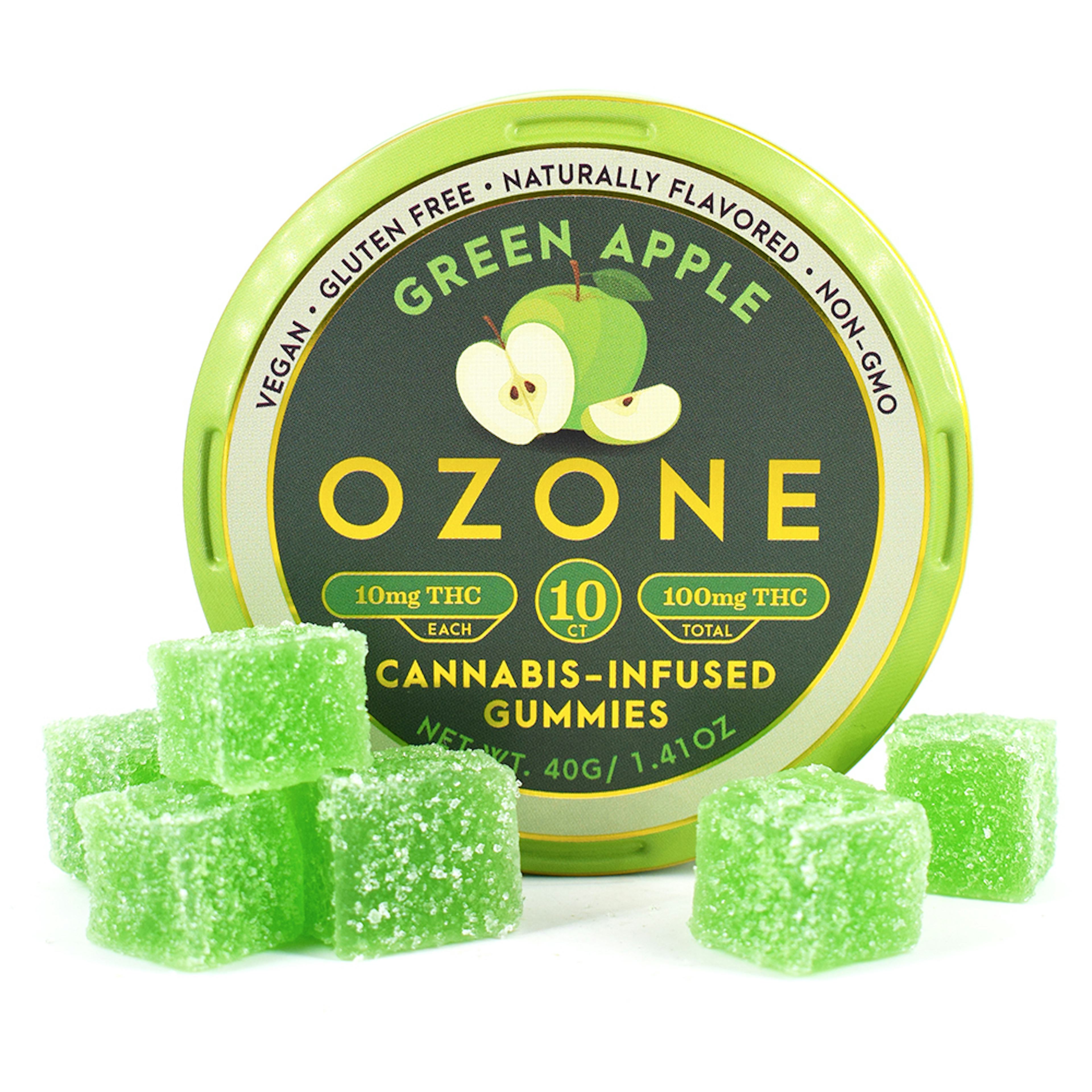 Image of Ozone Green Apple Gummies | THC:THCV 1:1