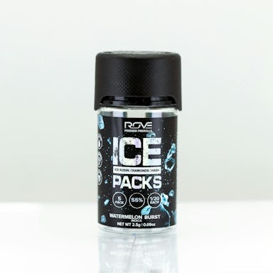 WATERMELON BURST | ICE PACK ROSIN, DIAMOND, HASH INFUSED | 5-PACK | 2.5G