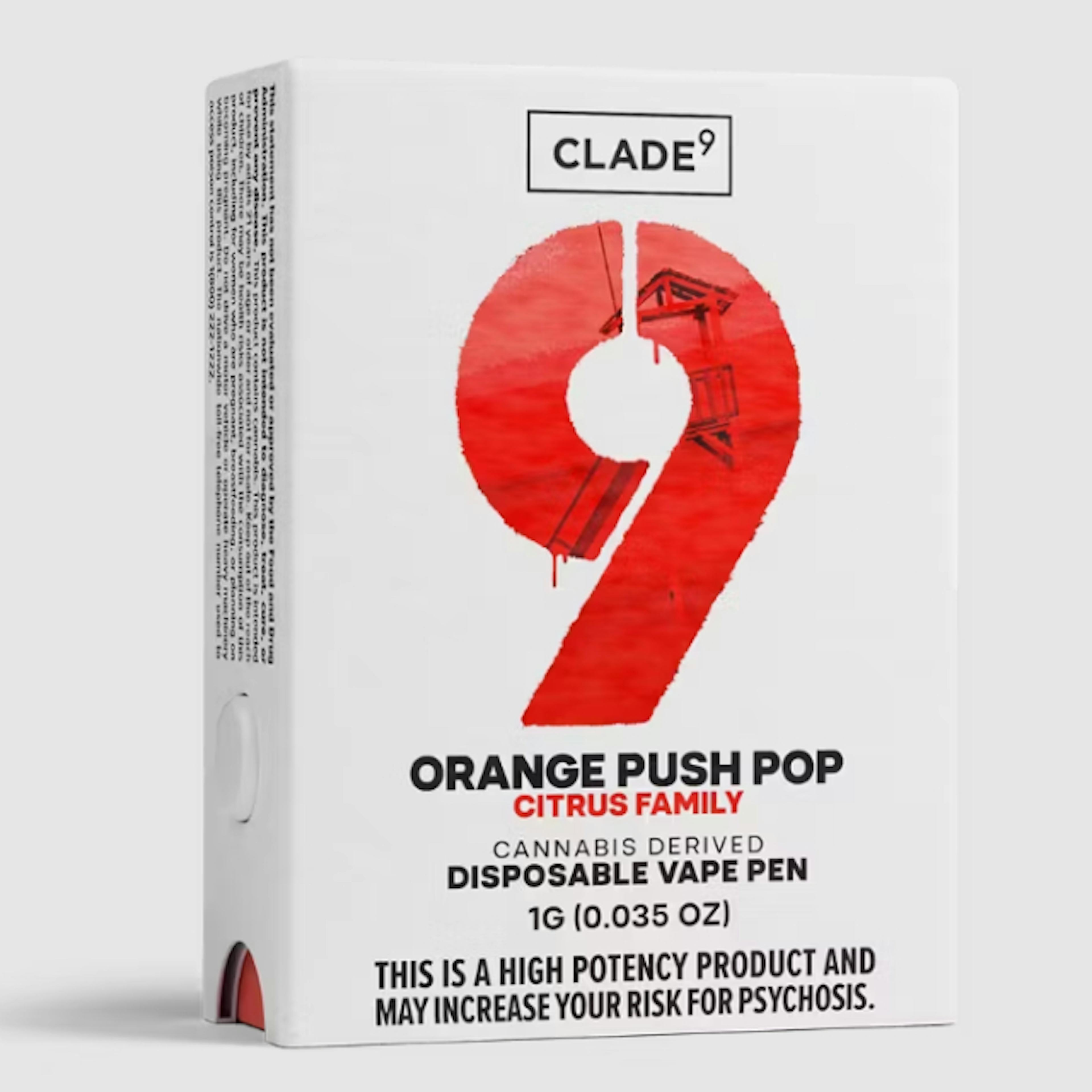 Image of ORANGE PUSH POP | DISPOSABLE | 1G