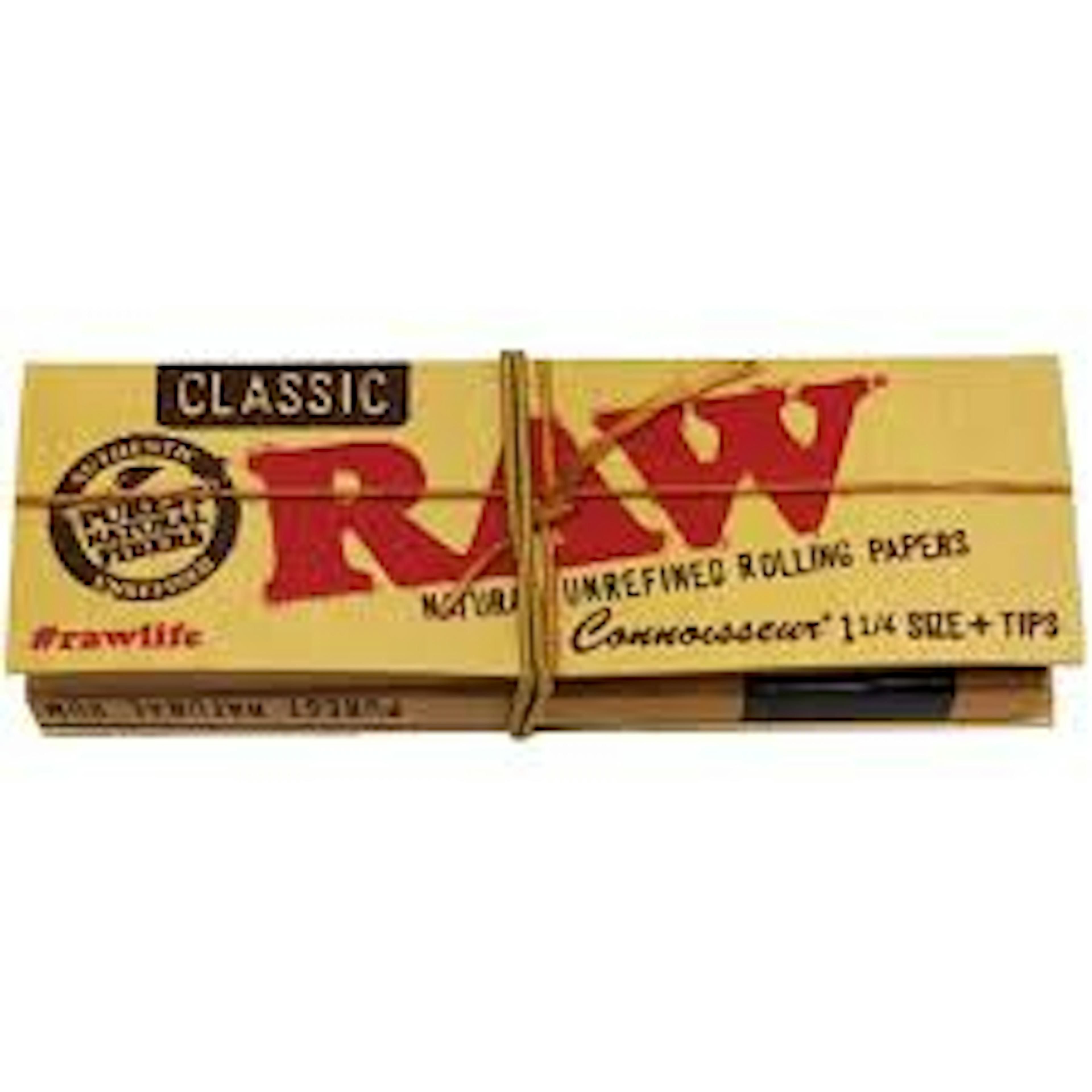 Image of RAW PAPER | ROLLING PAPER + TIPS | CLASSIC | 1 1/4'