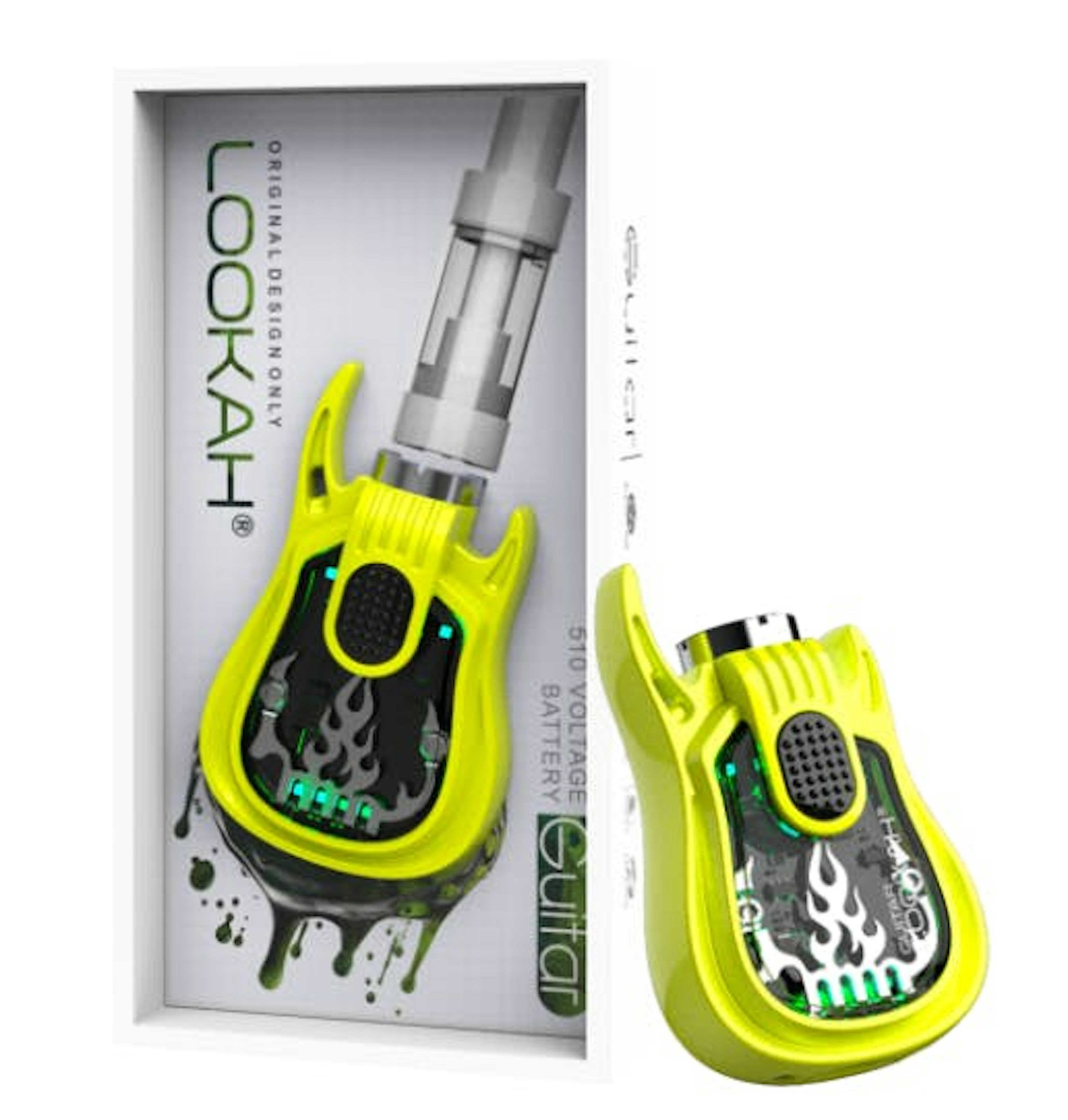 Image of LOOKAH GUITAR 510 THREAD VAPE BATTERY | NEON GREEN